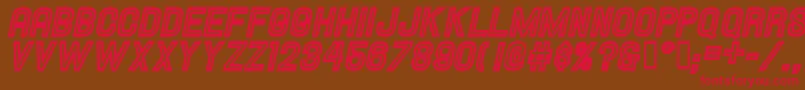 HallandaleInlineItalicJl Font – Red Fonts on Brown Background