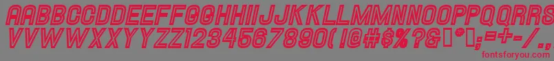 HallandaleInlineItalicJl Font – Red Fonts on Gray Background