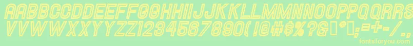 HallandaleInlineItalicJl Font – Yellow Fonts on Green Background