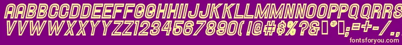 HallandaleInlineItalicJl Font – Yellow Fonts on Purple Background