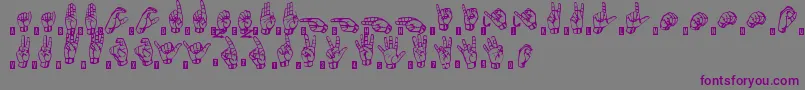 Шрифт SignsLanguageTfb – фиолетовые шрифты на сером фоне