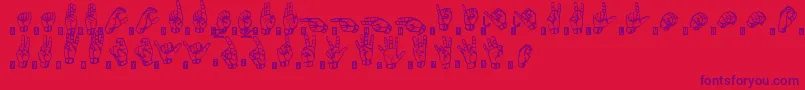 SignsLanguageTfb Font – Purple Fonts on Red Background