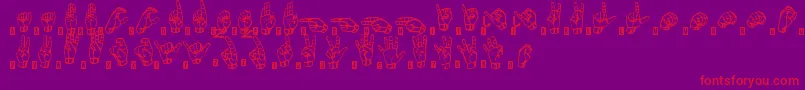 SignsLanguageTfb Font – Red Fonts on Purple Background