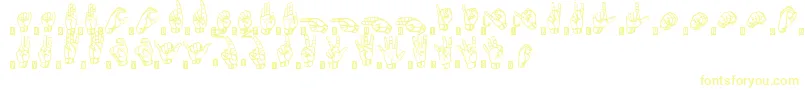 Weitere Informationen zur SignsLanguageTfb-Schriftart SignsLanguageTfb-Schriftart – Gelbe Schriften auf weißem Hintergrund