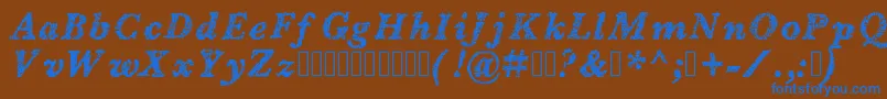 フォントBlearydays – 茶色の背景に青い文字