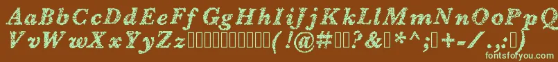 Blearydays-fontti – vihreät fontit ruskealla taustalla