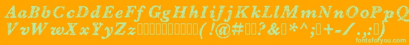 Blearydays Font – Green Fonts on Orange Background