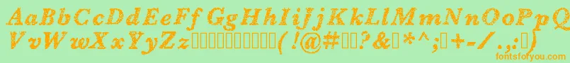 Blearydays Font – Orange Fonts on Green Background