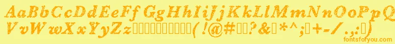 Blearydays Font – Orange Fonts on Yellow Background