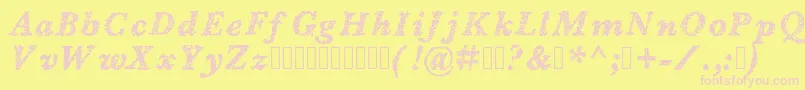 Blearydays Font – Pink Fonts on Yellow Background