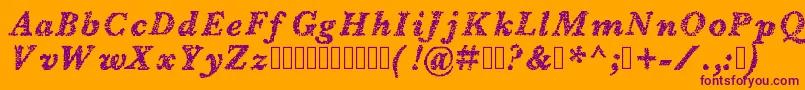 Blearydays Font – Purple Fonts on Orange Background