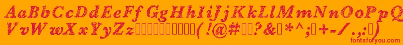 Blearydays Font – Red Fonts on Orange Background