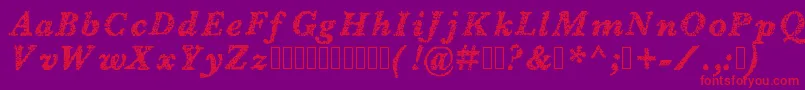 Blearydays Font – Red Fonts on Purple Background