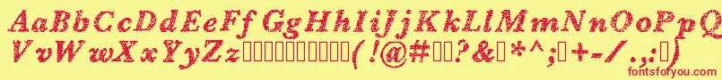 Blearydays Font – Red Fonts on Yellow Background