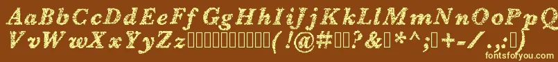 Blearydays-fontti – keltaiset fontit ruskealla taustalla