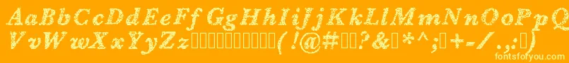 Blearydays Font – Yellow Fonts on Orange Background