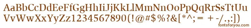 ItcSlimbachLtMedium-fontti – ruskeat fontit valkoisella taustalla