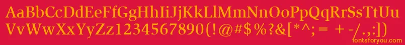 ItcSlimbachLtMedium Font – Orange Fonts on Red Background
