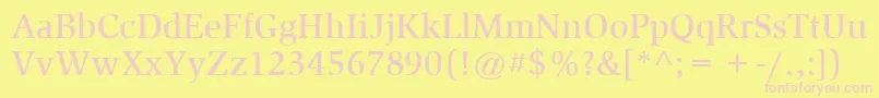 ItcSlimbachLtMedium-fontti – vaaleanpunaiset fontit keltaisella taustalla