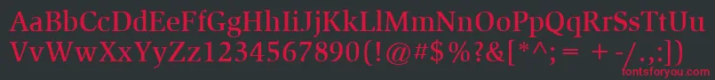 フォントItcSlimbachLtMedium – 黒い背景に赤い文字