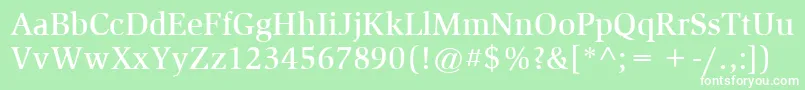 フォントItcSlimbachLtMedium – 緑の背景に白い文字