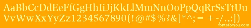 ItcSlimbachLtMedium Font – Yellow Fonts on Orange Background
