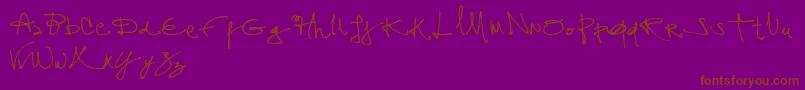 Assign-Schriftart – Braune Schriften auf violettem Hintergrund