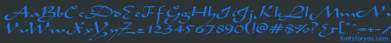 AladdinexpandedRegular Font – Blue Fonts on Black Background