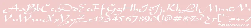 AladdinexpandedRegular-Schriftart – Weiße Schriften auf rosa Hintergrund