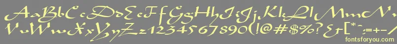 AladdinexpandedRegular Font – Yellow Fonts on Gray Background