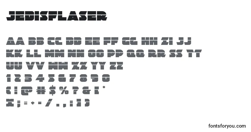 Jedisflaser-fontti – aakkoset, numerot, erikoismerkit
