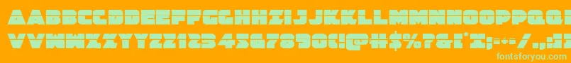 Jedisflaser-Schriftart – Grüne Schriften auf orangefarbenem Hintergrund