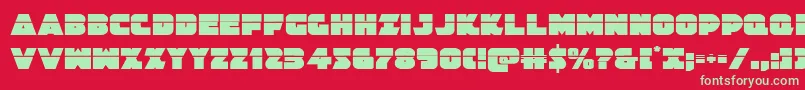 フォントJedisflaser – 赤い背景に緑の文字