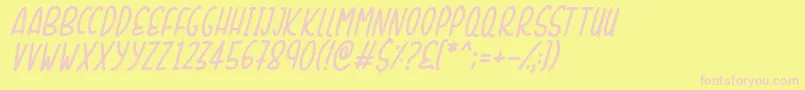 SunshineSmilesItalic Font – Pink Fonts on Yellow Background