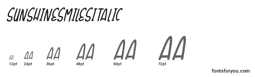 SunshineSmilesItalic Font Sizes