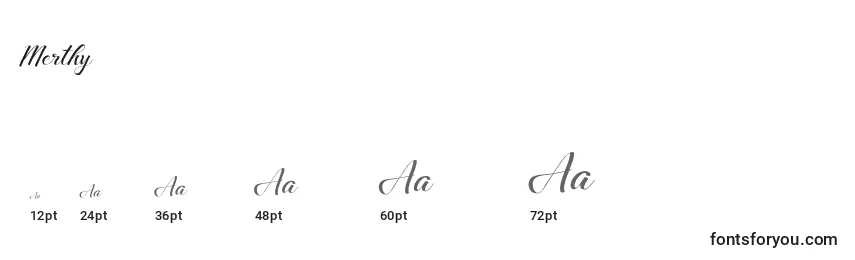 Размеры шрифта Merthy (45334)