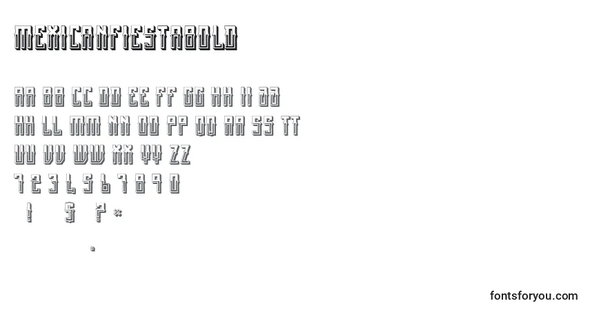 Schriftart MexicanFiestaBold – Alphabet, Zahlen, spezielle Symbole