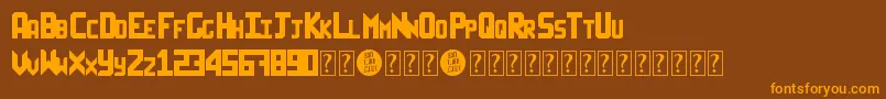 SheffBold Font – Orange Fonts on Brown Background