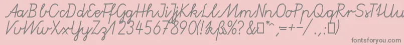 GruenewaldVaNormal Font – Gray Fonts on Pink Background