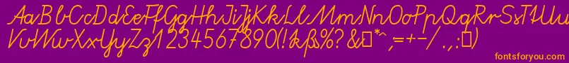 GruenewaldVaNormal Font – Orange Fonts on Purple Background