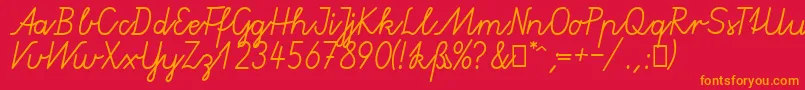 GruenewaldVaNormal Font – Orange Fonts on Red Background