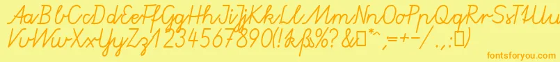fuente GruenewaldVaNormal – Fuentes Naranjas Sobre Fondo Amarillo