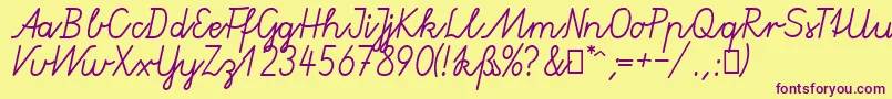 GruenewaldVaNormal Font – Purple Fonts on Yellow Background