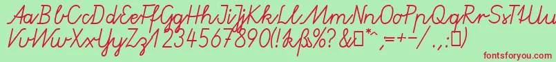 GruenewaldVaNormal Font – Red Fonts on Green Background