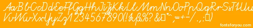 GruenewaldVaNormal-Schriftart – Weiße Schriften auf orangefarbenem Hintergrund