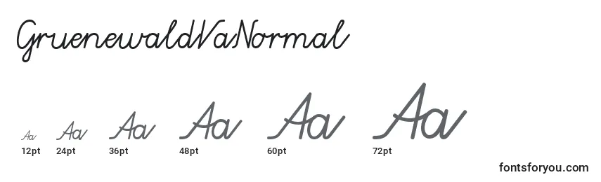 GruenewaldVaNormal Font Sizes