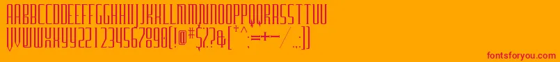 Fonte FurgatorioTitling – fontes vermelhas em um fundo laranja