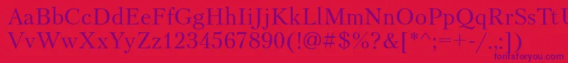 Petersburgostt Font – Purple Fonts on Red Background