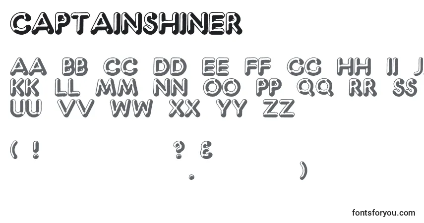 Schriftart CaptainShiner – Alphabet, Zahlen, spezielle Symbole