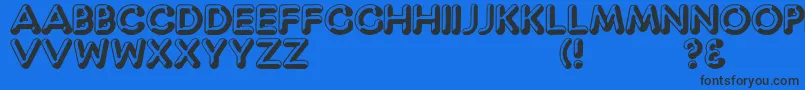 CaptainShiner Font – Black Fonts on Blue Background